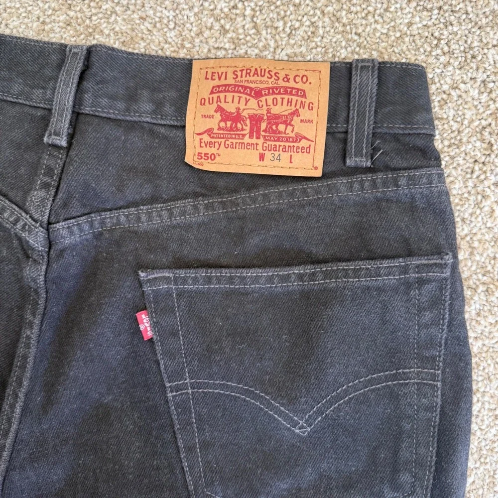 Levi's 550 Relaxed Fit Shorts Mens 34 Black Denim vintage y2k